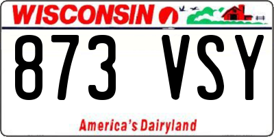 WI license plate 873VSY