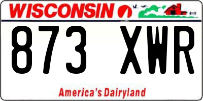 WI license plate 873XWR