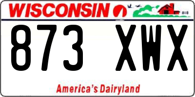 WI license plate 873XWX