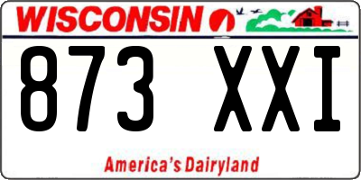 WI license plate 873XXI