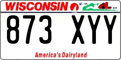 WI license plate 873XYY