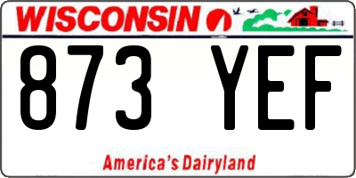 WI license plate 873YEF