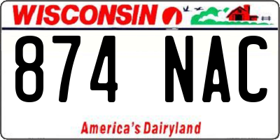 WI license plate 874NAC