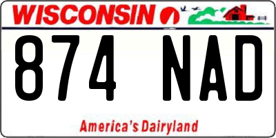 WI license plate 874NAD