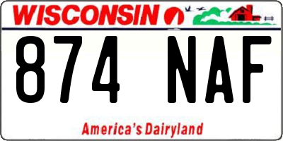 WI license plate 874NAF