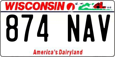 WI license plate 874NAV