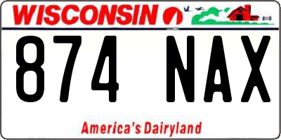 WI license plate 874NAX