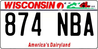 WI license plate 874NBA