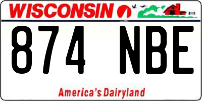 WI license plate 874NBE