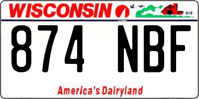 WI license plate 874NBF