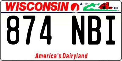 WI license plate 874NBI