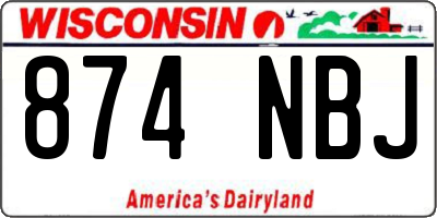 WI license plate 874NBJ
