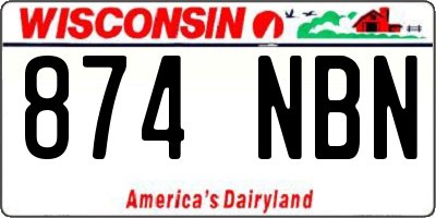 WI license plate 874NBN