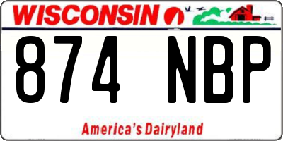 WI license plate 874NBP
