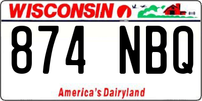 WI license plate 874NBQ