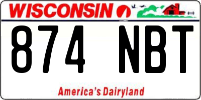 WI license plate 874NBT
