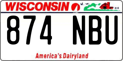 WI license plate 874NBU