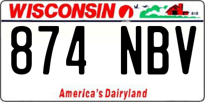 WI license plate 874NBV