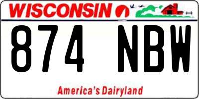 WI license plate 874NBW