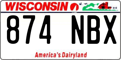 WI license plate 874NBX