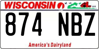 WI license plate 874NBZ