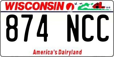 WI license plate 874NCC