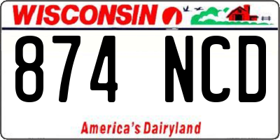 WI license plate 874NCD