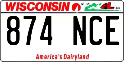 WI license plate 874NCE