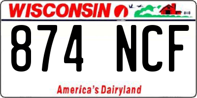 WI license plate 874NCF