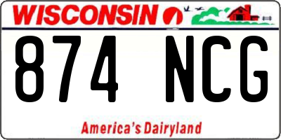 WI license plate 874NCG