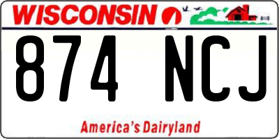 WI license plate 874NCJ