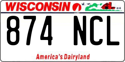 WI license plate 874NCL