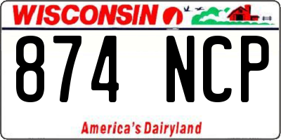 WI license plate 874NCP