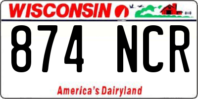 WI license plate 874NCR