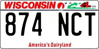 WI license plate 874NCT