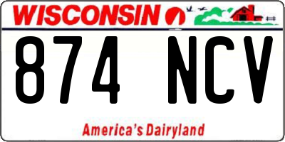 WI license plate 874NCV