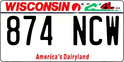 WI license plate 874NCW