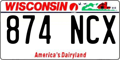WI license plate 874NCX