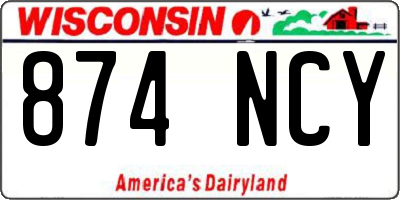 WI license plate 874NCY