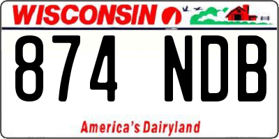 WI license plate 874NDB