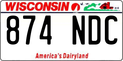 WI license plate 874NDC