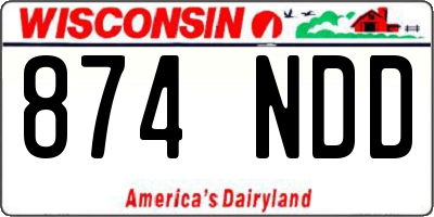 WI license plate 874NDD