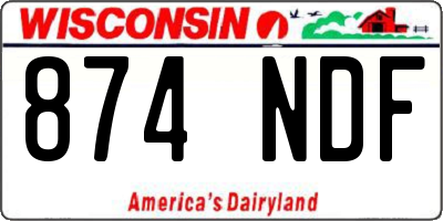 WI license plate 874NDF