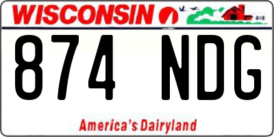 WI license plate 874NDG