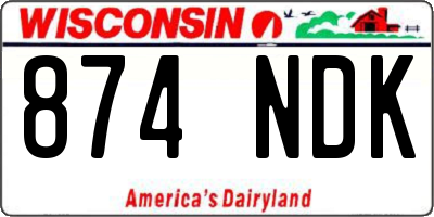 WI license plate 874NDK
