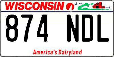 WI license plate 874NDL
