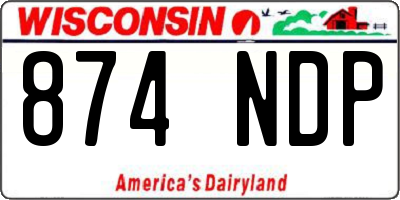 WI license plate 874NDP