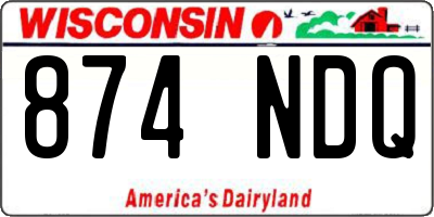 WI license plate 874NDQ
