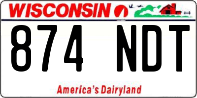 WI license plate 874NDT