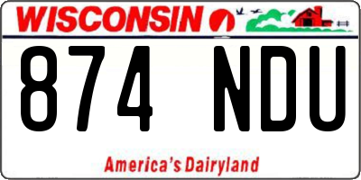 WI license plate 874NDU